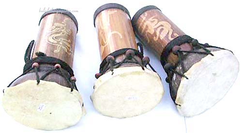 Beaded home instruments, wooden crafted drums, drumming music makers, bali gift, novelty products