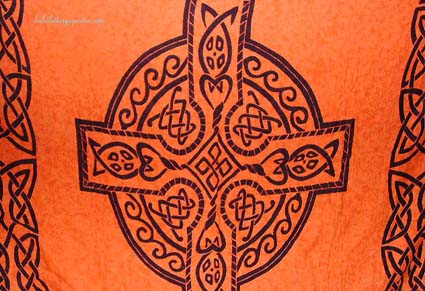 Celtic clothing, cross designed sarong, batik summer wear, unisex apparel, skirt style wrap