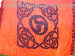 Fabric bali shawl, beach sarong, celtic art fashions, summer wear, resort apparel 