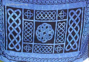 Beach wrap, summer sarong, celtic knot fashions, celtic symbol apparel, resort wear, batik shawl 