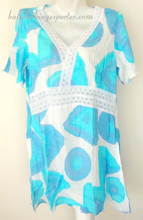 Unique print shirt, womens lacy tops, tropical bali wear, leisure apparel, batik resort wear, spring urban styles, beauty shirt fashions